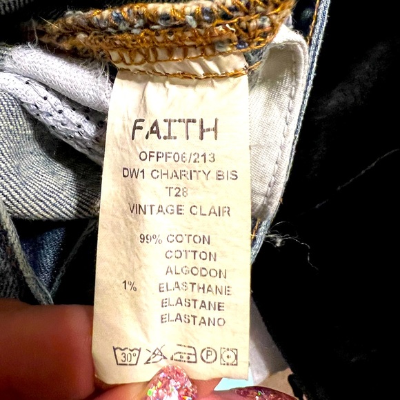 FAITH CONNEXION. Jeans With Fleur De Lis. NWOT. Size 28, No Stretch! - Picture 12 of 12